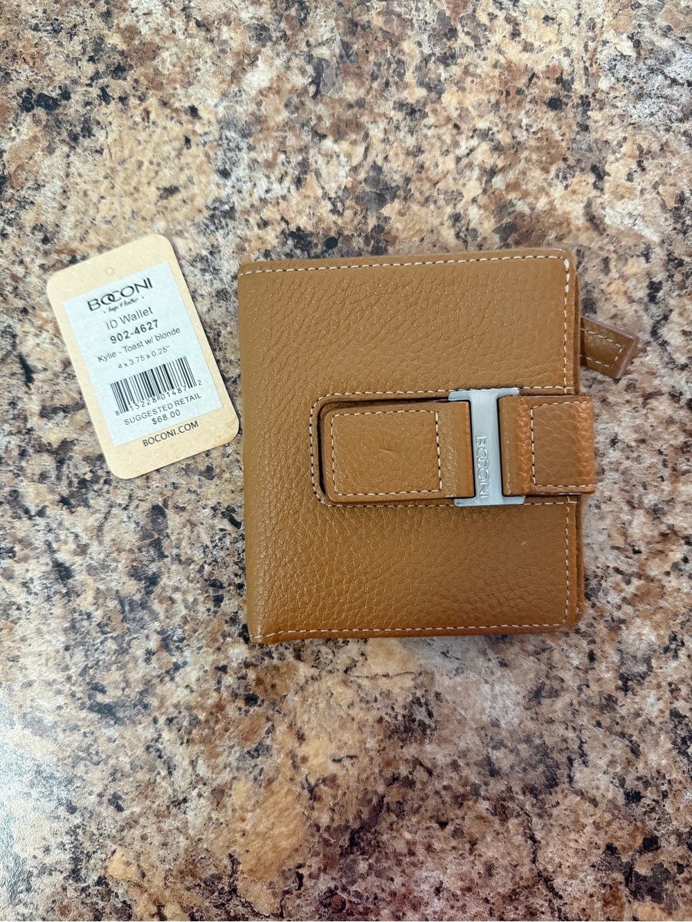 Boconi Kylie ID Wallet Leather RFID Toast with Blonde